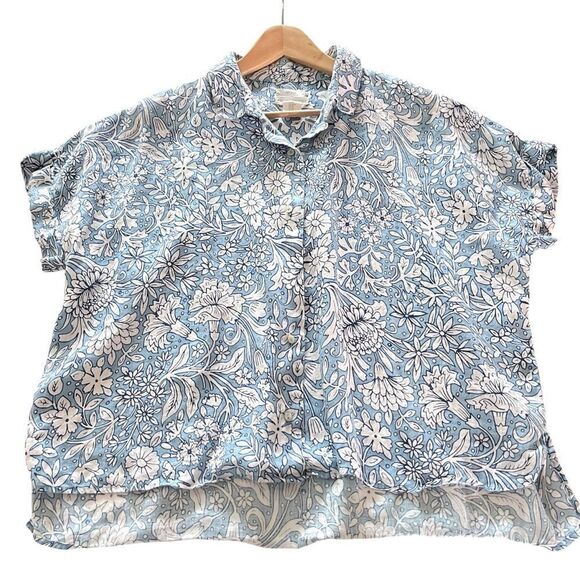 Rachel Ashwell Floral Linen Button Down Shirt - Picture 3 of 8